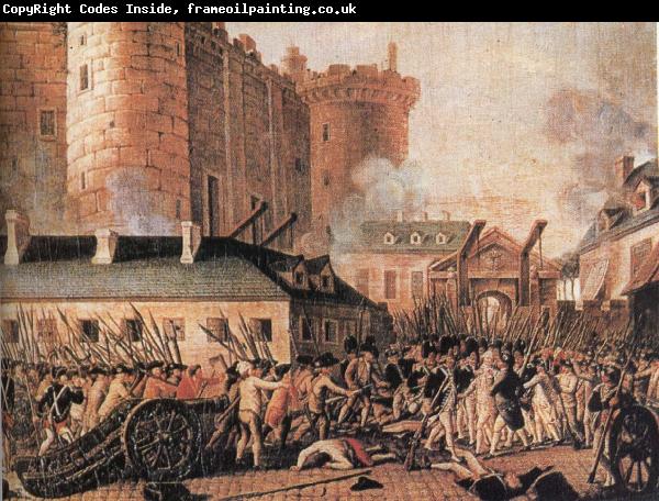 unknow artist bastiljens fall den 14 juli 1789 samtida malning